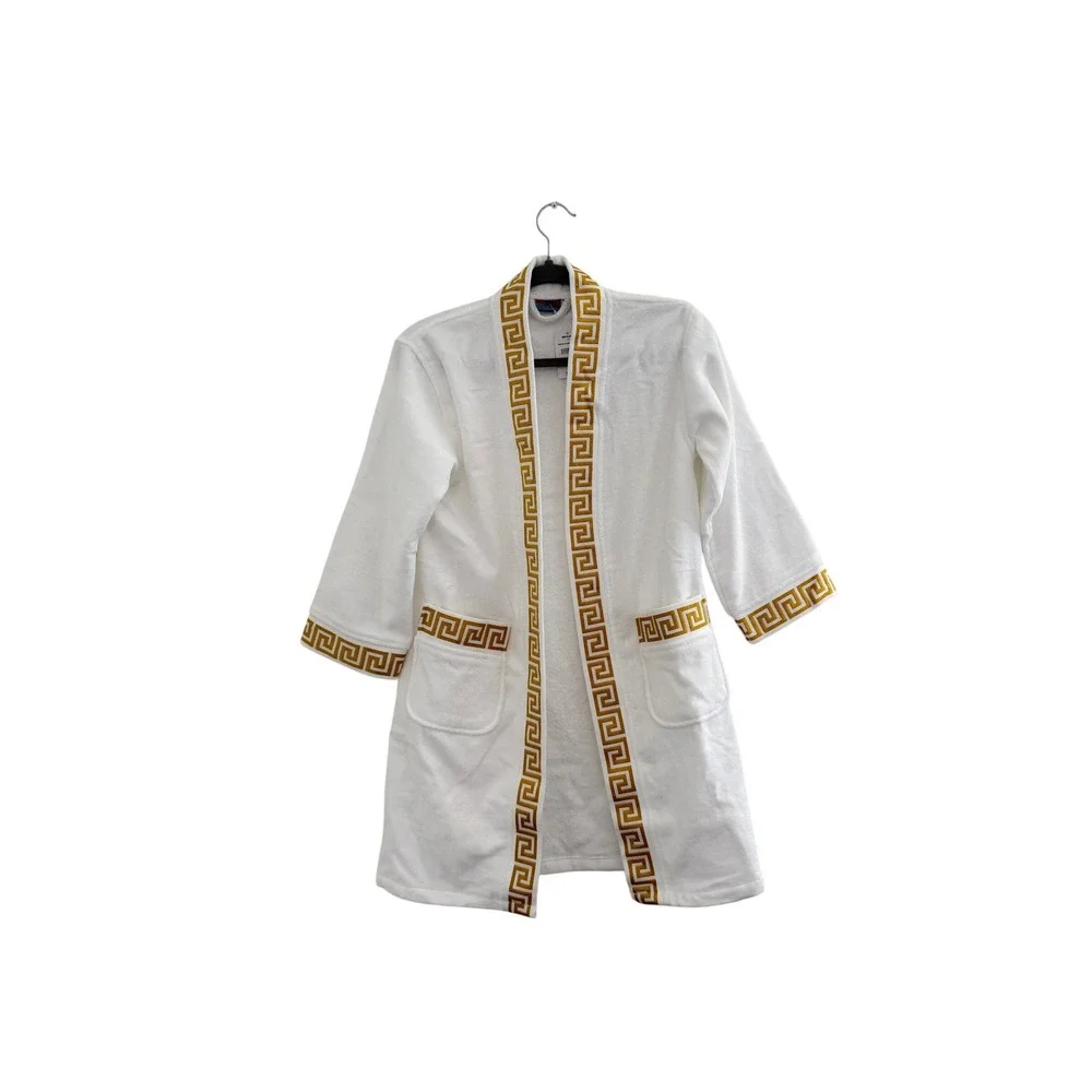 NWT Kidz Clubhouse Kids Caesars Greek Key Robe Pool Resort‎ Cotton M 8-12 yo